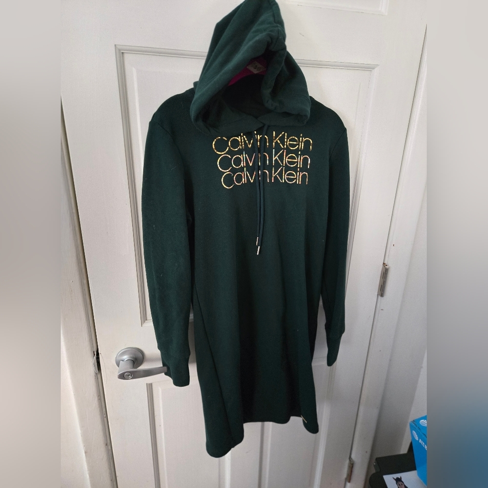 Calvin Klein   Sweater Dress  with Gold Logo  Size S